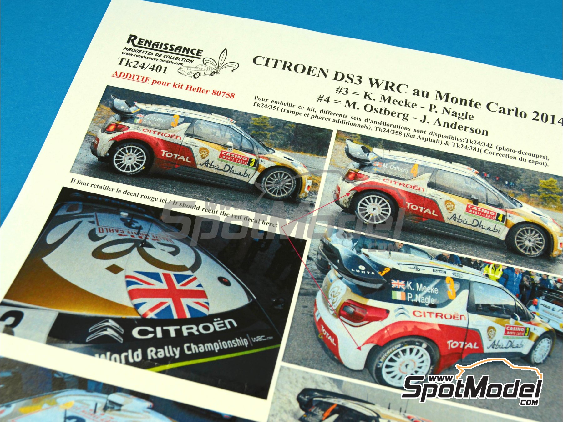 Décalcomanie 1/18 Citroën DS3 #23 Raoux Portugal ADAC 2017 Coolrado VV18095